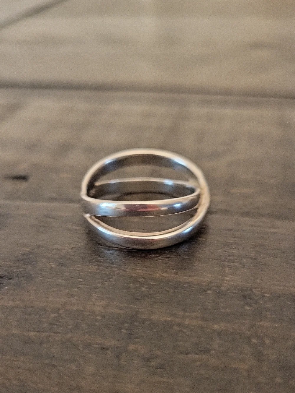 Sterling Silver Crisscross Open Band Ring - Silver